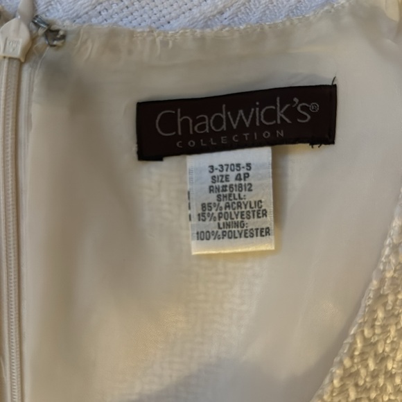 CREAM TWEED DRESS SIZE 4P - Picture 3 of 3